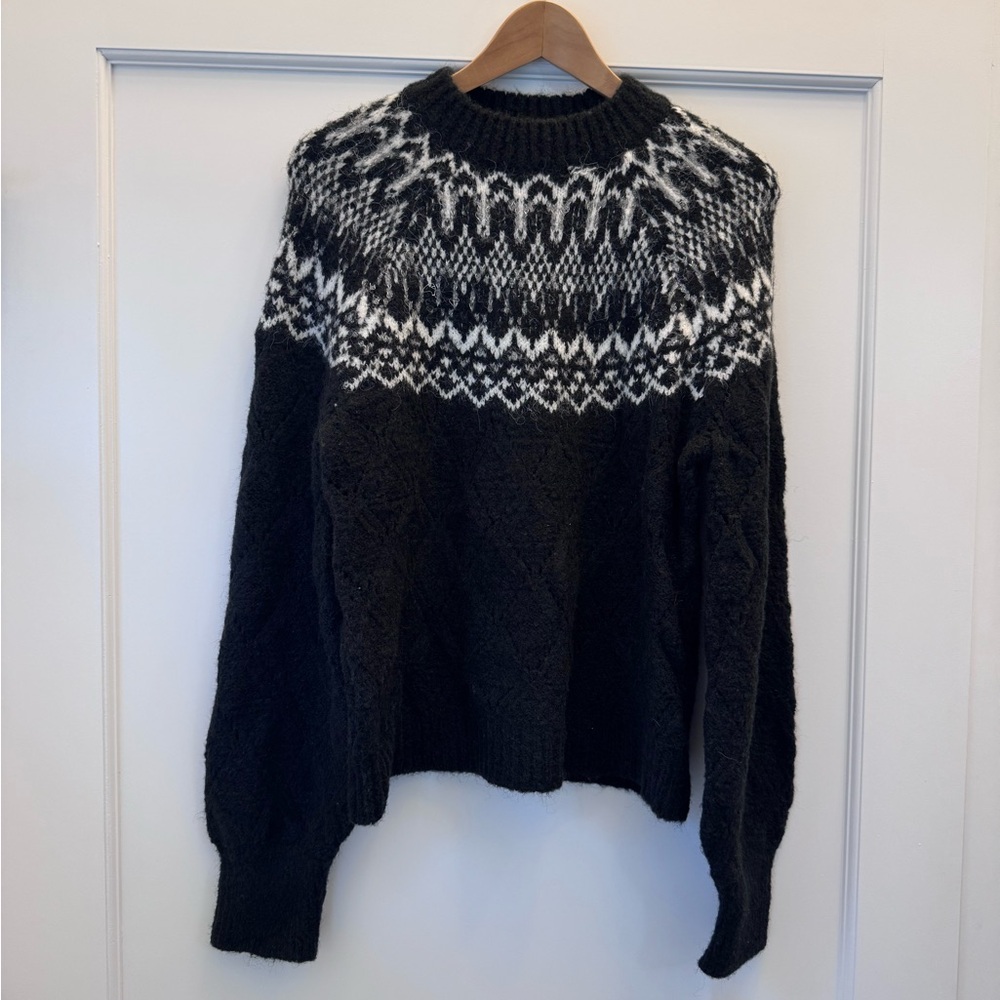 Cozy and Warm Wit and Wisdom Fair Isle Pointelle Sweater